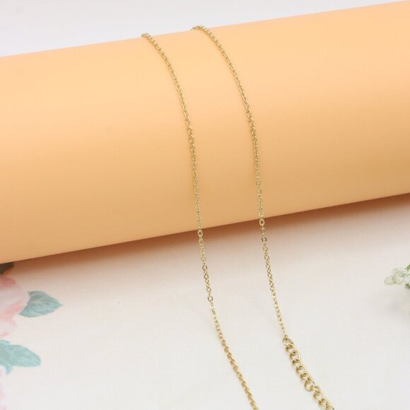 Heart Charm Yellow Necklace with Pink Enamel, XPNL0369 - Picture 13 of 13